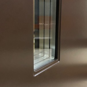 Vienvėrės lauko durys su stiklu, LSC T Rudo beržo spalvos , 980x2080 mm, kairė