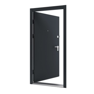 Vienvėrės metalinės durys, DSA3 RAL 7016 spalvos, RC3 klasės, su akute, 970x2090 mm, dešinė