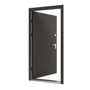 Vienvėrės metalinės durys, DSA3 RAL 7016 spalvos, RC3 klasės, su akute, 970x2090 mm, dešinė