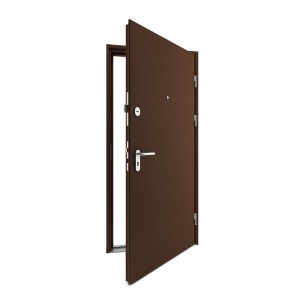 Vienvėrės metalinės durys, DSA3 RAL 7016 spalvos, RC3 klasės, su akute, 970x2090 mm, dešinė