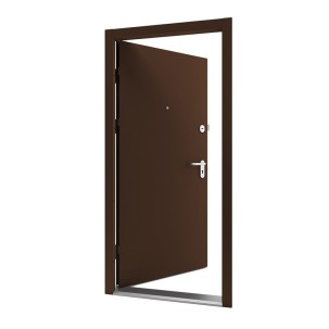 Vienvėrės metalinės durys, DSA3 RAL 7016 spalvos, RC3 klasės, su akute, 970x2090 mm, dešinė