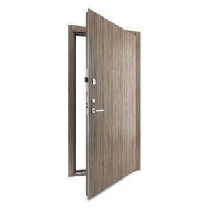 Vienvėrės buto durys, OMEGA Vintažinio ąžuolo spalvos, akustinės, 860x2050 mm, dešinė