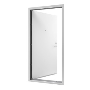 Vienvėrės buto durys, LYDER baltos spalvos, akustinės, 860x2050 mm, dešinė
