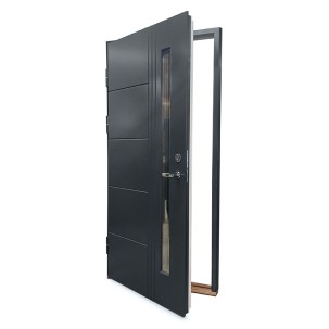 Lauko durys su stiklu, LSC T Antracito spalvos, 980x2080 mm, kairė