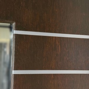 Lauko durys DELTA, ąžuolo faneruotės su stiklais ir praplatinimu